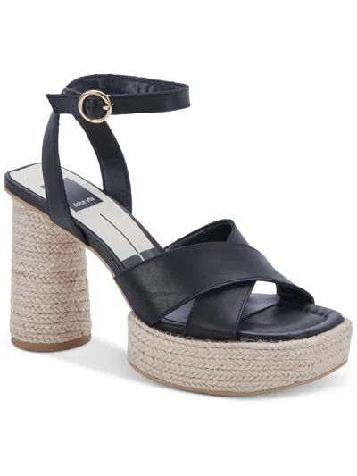 Shop Dolce Vita Arlow Womens Leather Ankle Strap Espadrilles In Black