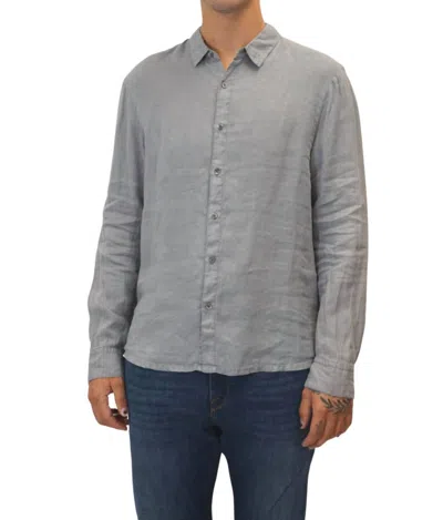 Shop James Perse Classic Linen Shirt In Breeze Pigment In Multi