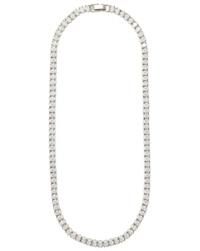 Shop Cloverpost Heel 14k Plated Cz Tennis Necklace In White