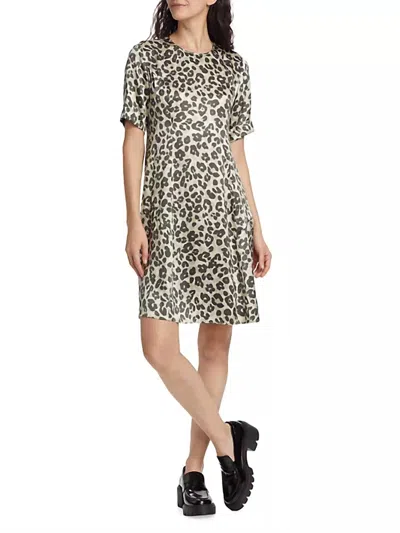 Shop Atm Anthony Thomas Melillo Silk Charmeuse Dress In Leopard In Multi