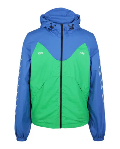 Shop Off-white Athletic Off-stamp Windbreaker In Green