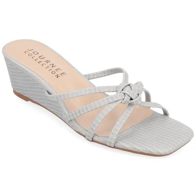 Shop Journee Collection Collection Women's Blayke Wedge Sandals In Silver