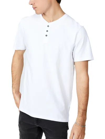 Shop Cotton On Mens Organic Cotton Crewneck Henley Shirt In White