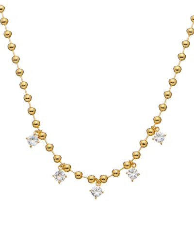 Shop Cloverpost Faith 14k Plated Cz Necklace In Gold