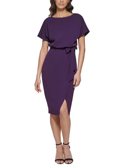 Shop Kensie Womens Blouson Split Wrap Dress In Beige