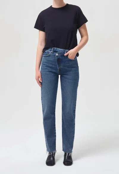Shop Agolde Criss Cross Straight Jeans In Organic Range In Multi
