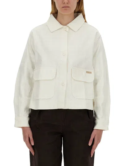 Shop Saint James Shirt Jacket In Ivory
