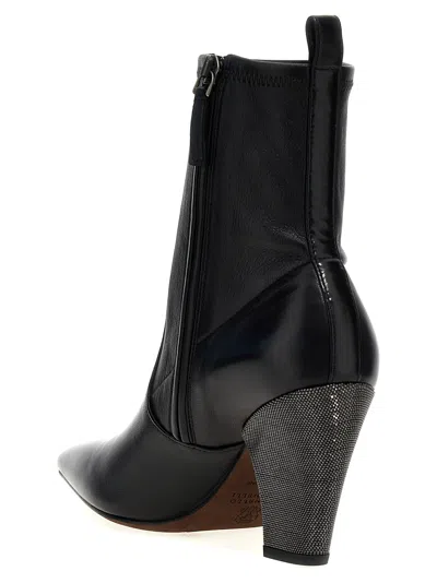 Shop Brunello Cucinelli Jewel Heel Ankle Boots Boots, Ankle Boots Black