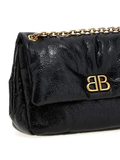 Shop Balenciaga Monaco Shoulder Bags Black