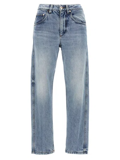 Shop Brunello Cucinelli Straight Leg Mid Rise Jeans Blue
