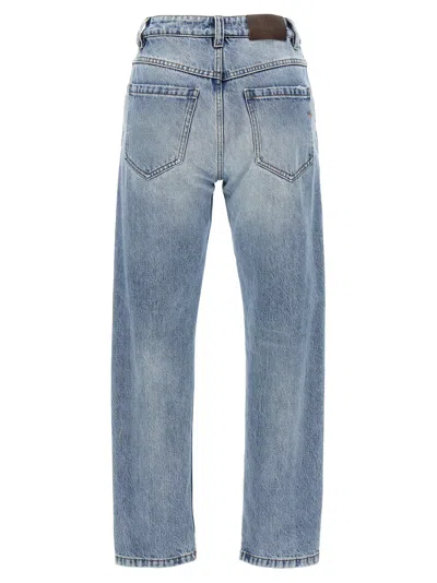 Shop Brunello Cucinelli Straight Leg Mid Rise Jeans Blue