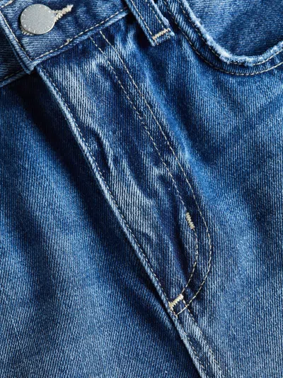 L'agence Clark Distressed Denim Short In Brentwood Destruct