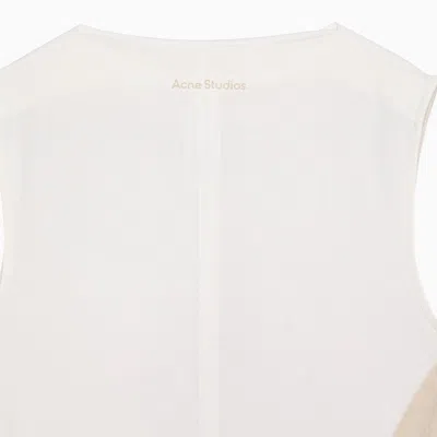 Shop Acne Studios White/beige Printed Sleeveless Long Dress Women