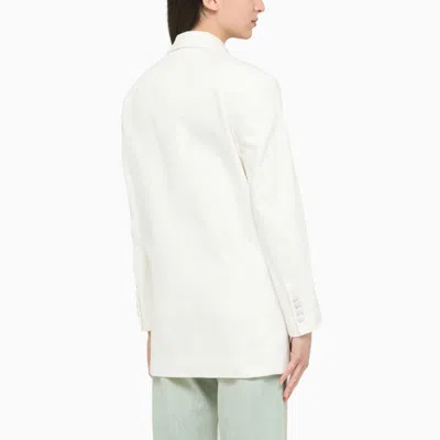 Shop Ami Alexandre Mattiussi Ami Paris White Double-breasted Jacket Women