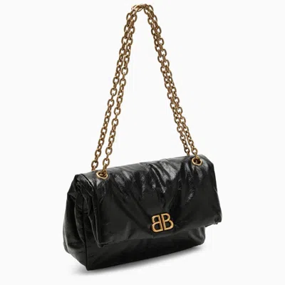 Shop Balenciaga Black Leather Small Monaco Bag With Chain Women
