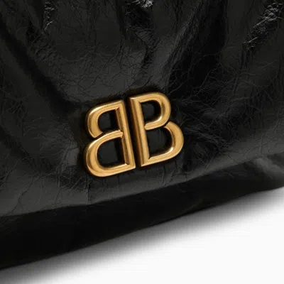 Shop Balenciaga Black Leather Small Monaco Bag With Chain Women