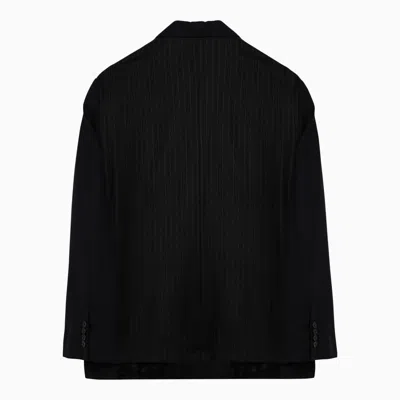 Shop Balenciaga Black Wool Jacket With Epaulettes Women