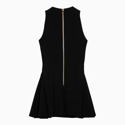 Shop Balmain Black Mini Dress With Gold Buttons Women