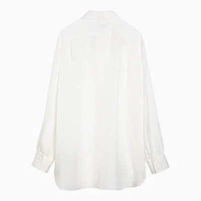 Shop Burberry White Silk Grain-coloured Shirt Women