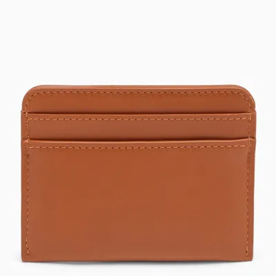 Shop Chloé Chloe Sense Brown Leather Card Case Women In Orange