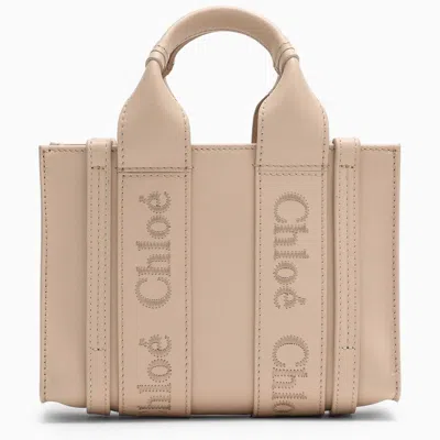 Shop Chloé Chloe Woody Small Pink Leather Bag Women