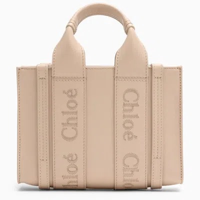Shop Chloé Chloe Woody Small Pink Leather Bag Women