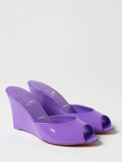 Shop Christian Louboutin Wedge Shoes Woman Lilac Woman In Purple