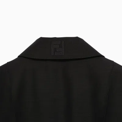 Shop Fendi Black Boxy Jacket In Wool Women