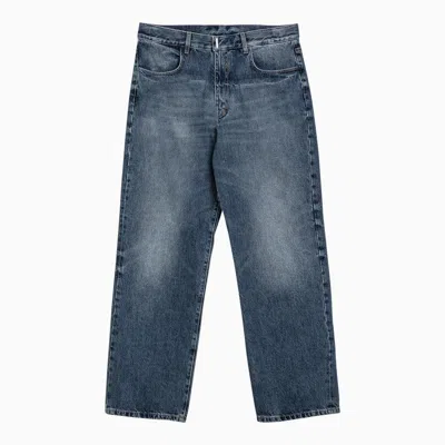 Shop Givenchy Blue Washed-out Denim Jeans Men