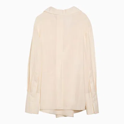 Shop Givenchy Silk Wrap-around Écru Shirt Women In Cream