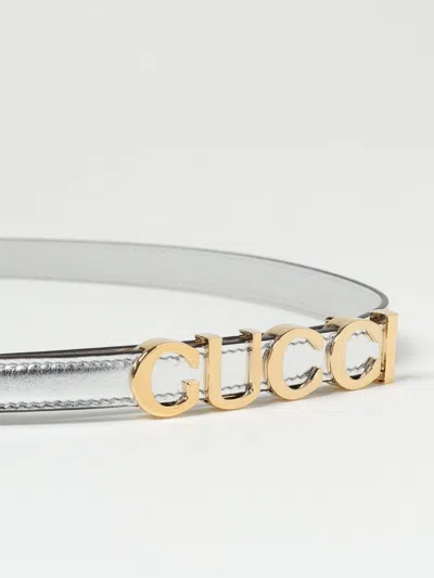 Shop Gucci Belt Woman Silver Woman