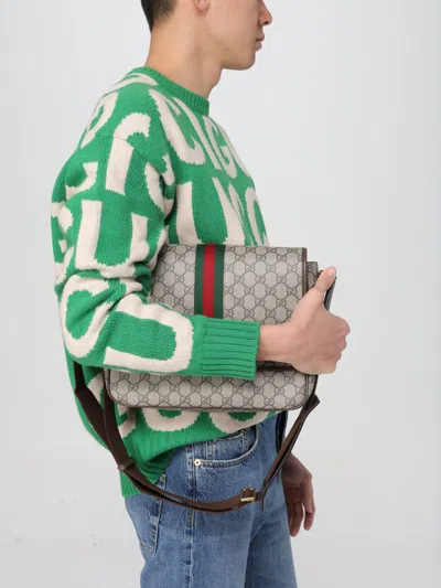 Shop Gucci Shoulder Bag Men Beige Men In Cream