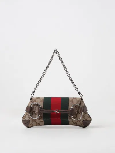 Shop Gucci Shoulder Bag Woman Dark Woman In Brown