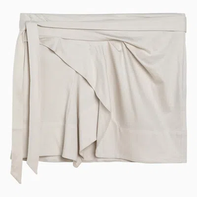Shop Isabel Marant Chalk White Cotton Mini Skirt Women