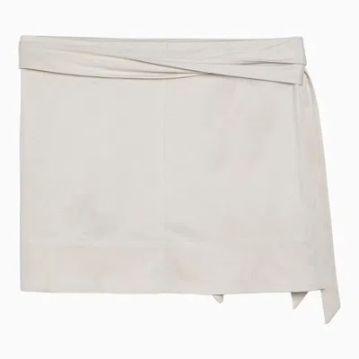 Shop Isabel Marant Chalk White Cotton Mini Skirt Women