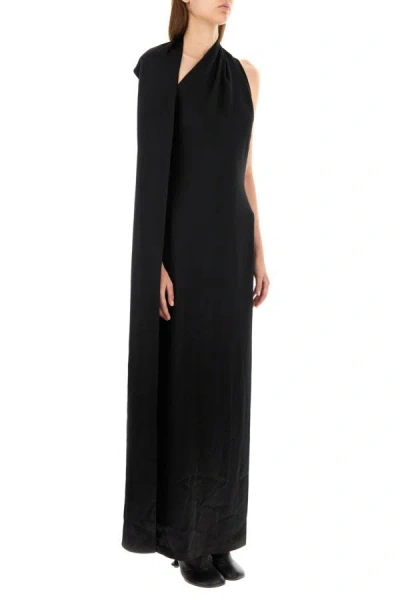 Shop Loewe Woman Black Satin Long Dress