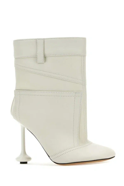 Shop Loewe Woman Ivory Nappa Leather Toy Ankle Boots In White
