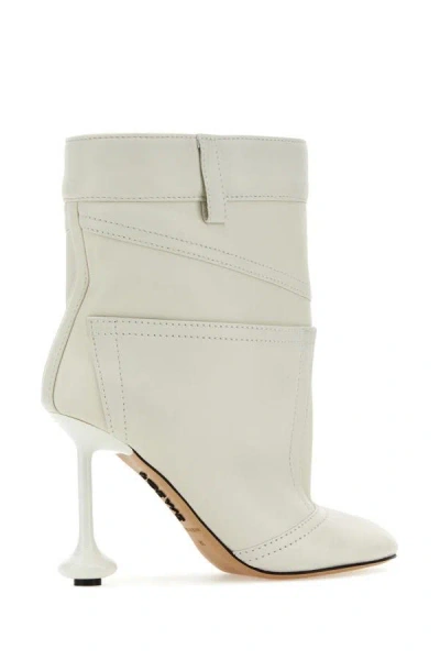 Shop Loewe Woman Ivory Nappa Leather Toy Ankle Boots In White