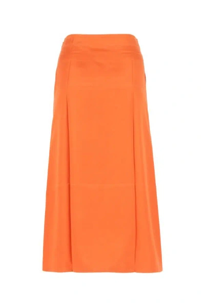 Shop Loewe Woman Orange Satin Skirt