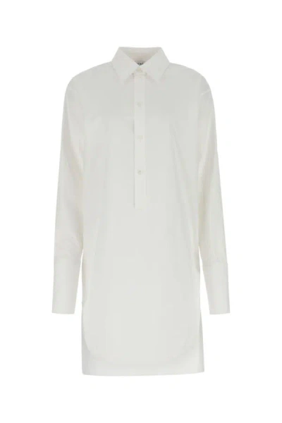 Shop Loewe Woman White Poplin Shirt Dress