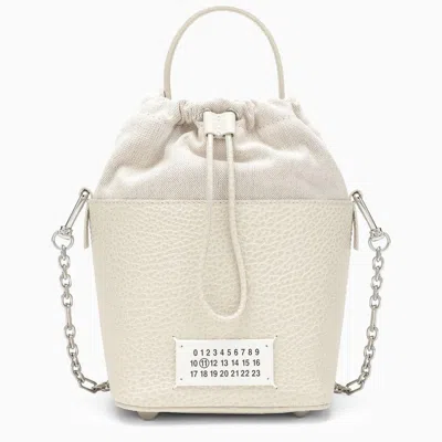Shop Maison Margiela Greige Bucket Bag By 5ac In Leather And Canvas Men In Gray