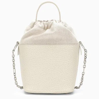 Shop Maison Margiela Greige Bucket Bag By 5ac In Leather And Canvas Men In Gray