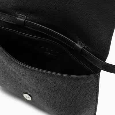 Shop Marni Black Leather Shoulder Bag With Logo Men