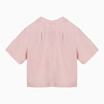 Shop Marni Pink Cotton Cropped Shirt With Appliqué Women