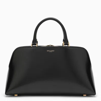 Shop Saint Laurent Small Black Shiny Leather Duffle Bag Sac De Jour Women
