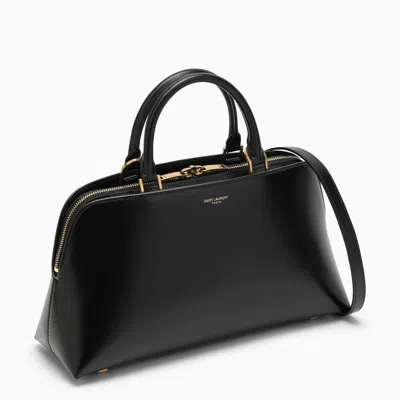 Shop Saint Laurent Small Black Shiny Leather Duffle Bag Sac De Jour Women
