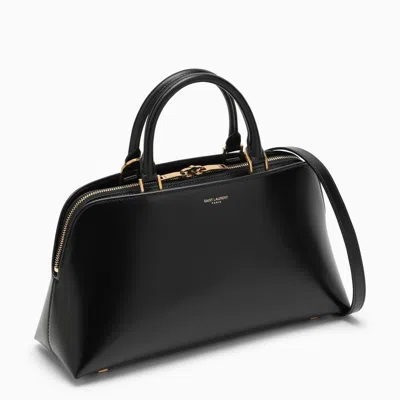 Saint Laurent Small Black Shiny Leather Duffle Bag Sac De Jour Women In Black