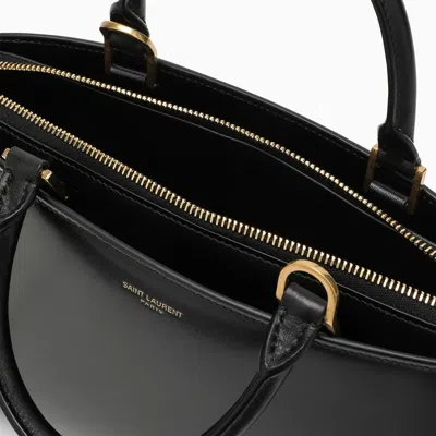 Saint Laurent Small Black Shiny Leather Duffle Bag Sac De Jour Women In Black