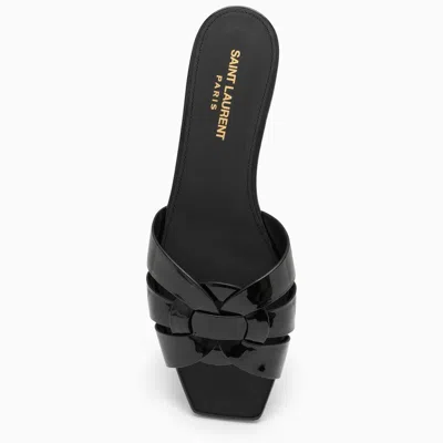 Shop Saint Laurent Slide Nu Pieds 05 Tribute Black Patent Leather Women