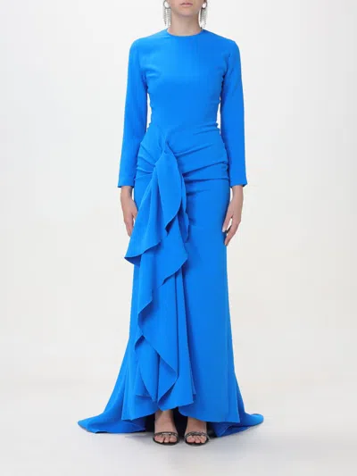 Shop Solace London Dress Woman Blue Woman